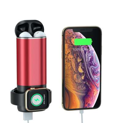 2020 portable charger qi Wireless Charging For Apple Watch Power bank Wireless Charger 5200mah 3 in 1